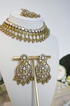 Amaya Mehendi Green Necklace Set - Slightly Flawed - Image 3