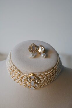 Ivory Beaded Choker set - Image 4