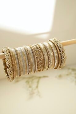 Clustered Pearls Bangles - Silver - Image 4
