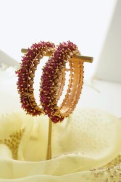 Cluster Red Crystal Statement Bangles - Image 3
