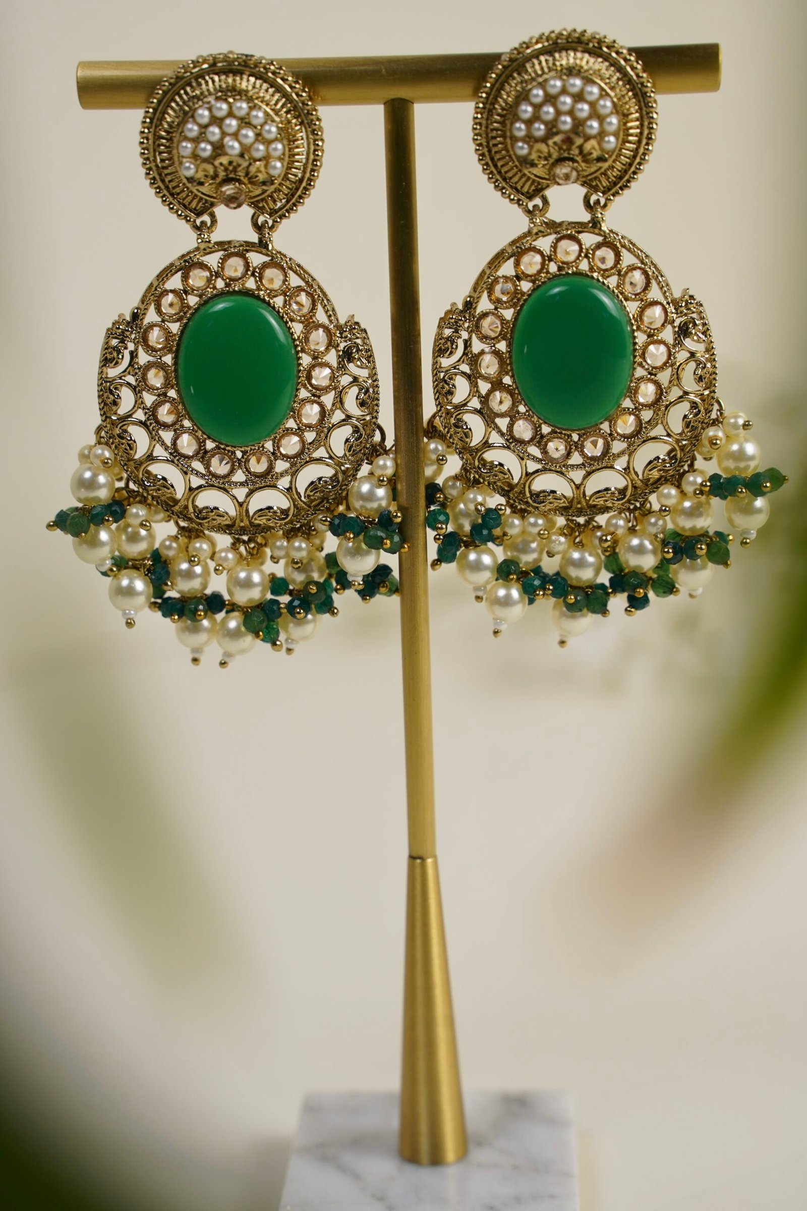Pearl Drop Chandbali Earring - Image 2