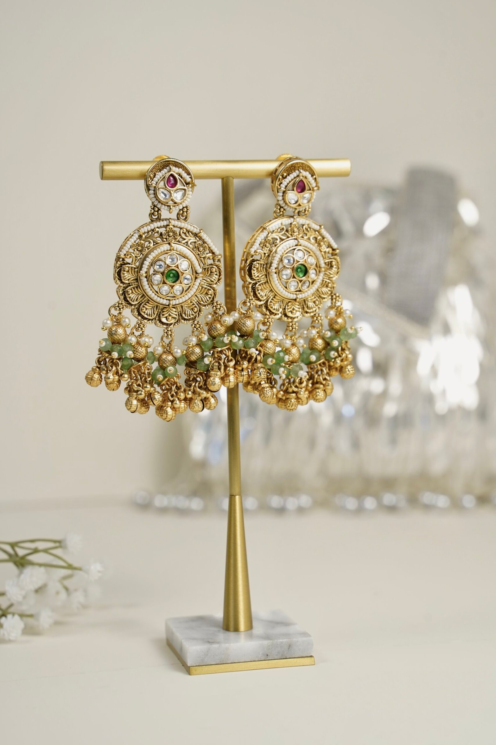 Antique Ghungroo Statement Earring - Image 2
