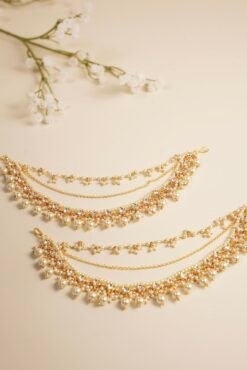 Pearls Drop 3 Layer Kundan Kanchain - Image 4