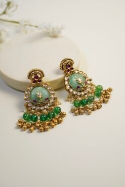 Antique Ghungroo Earring with Floral Design