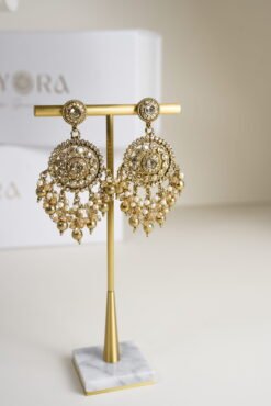 Zariya Earrings with Bangle Set - Gold - Image 3