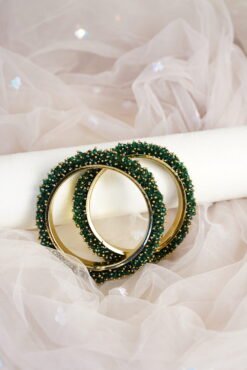 Alternative view of Ira Crystal Cluster Bangles Set of 2