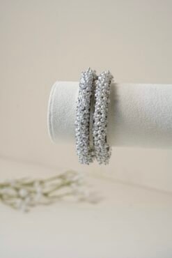 Clustered Pearls Bangles - Silver - Image 3