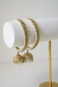 Pearl Bordered Jhumka Bangles - Image 3