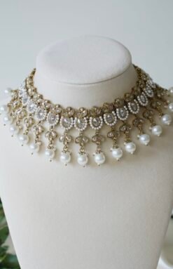 Lehara Necklace Set with White Pearls - Image 4