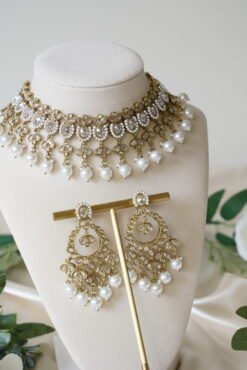 Lehara Necklace Set with White Pearls - Image 5