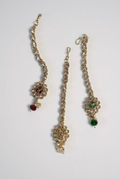 Alternative view of Small Crystal Drop Maang Tikka