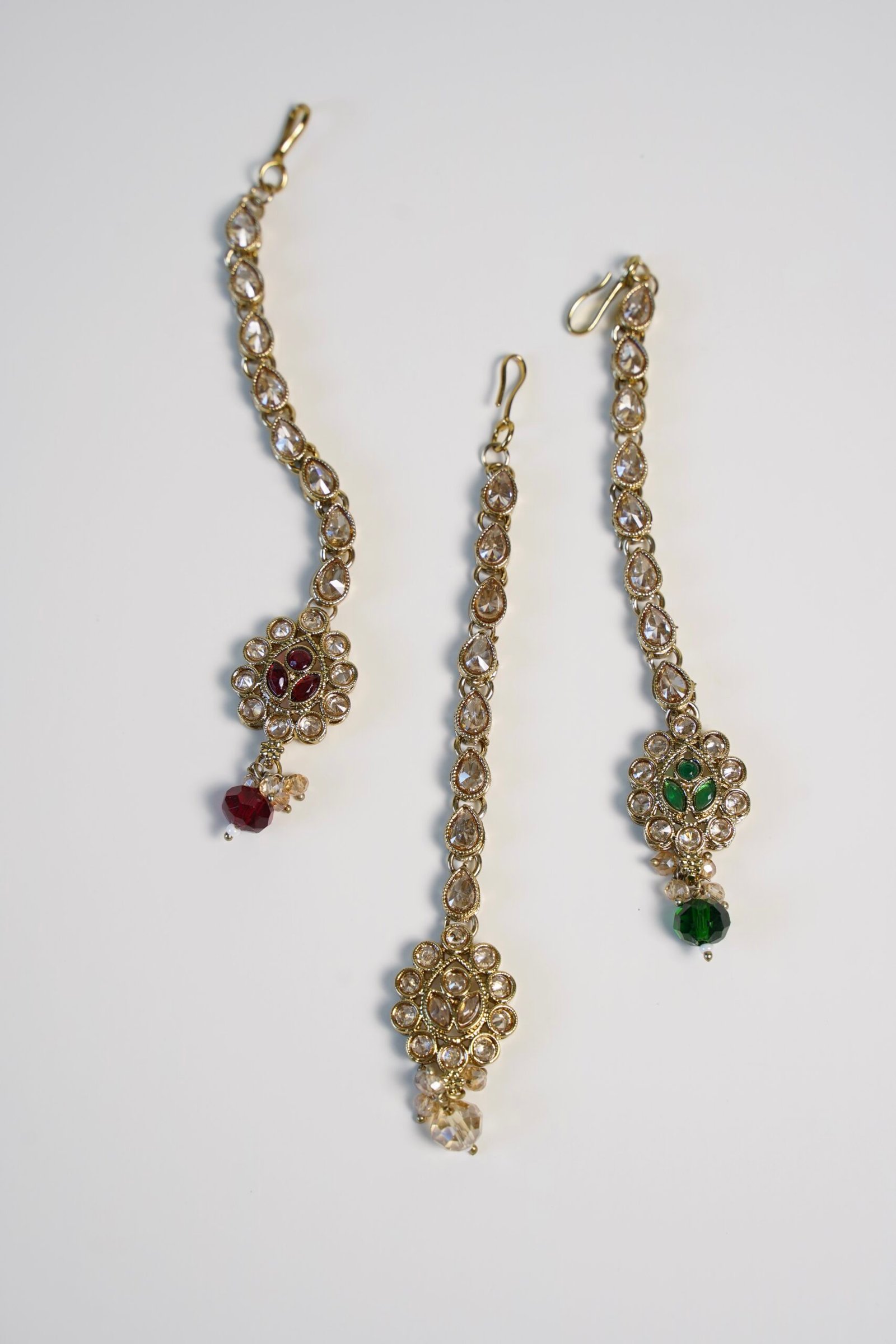 Small Crystal Drop Maang Tikka - Image 2