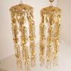 Delicate traditional gold kaleerey with pearl and leaf detailing