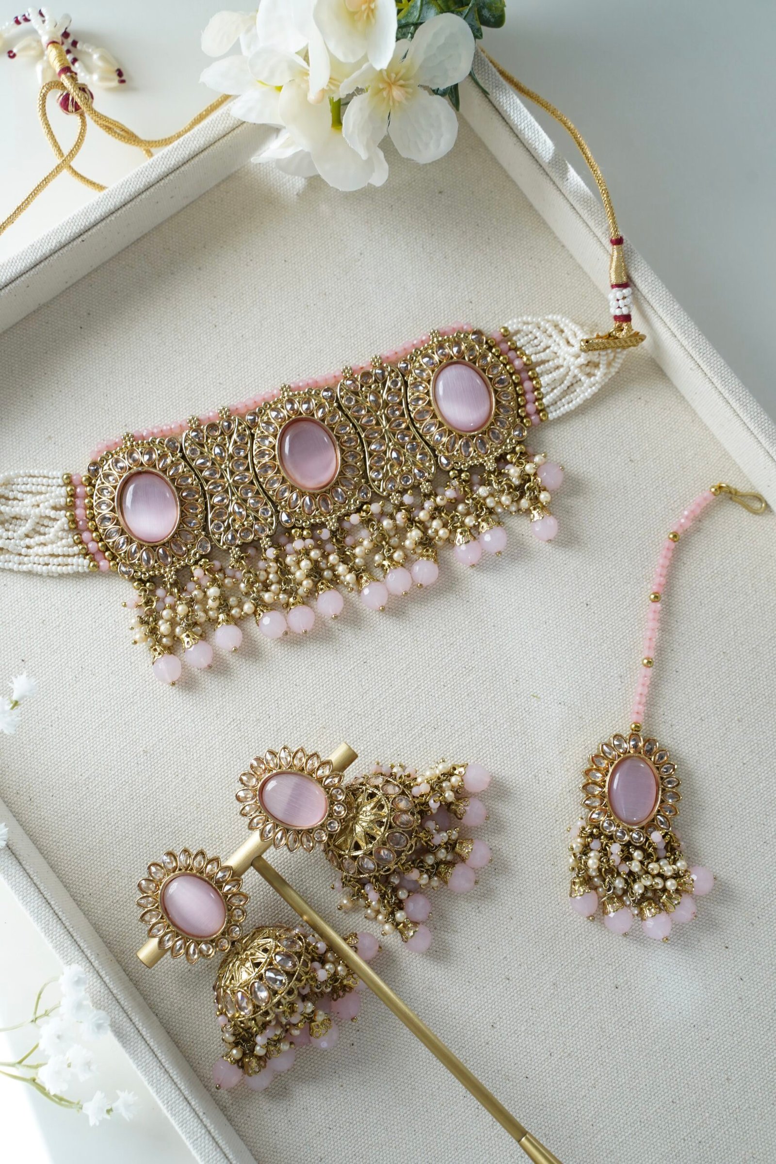Soniya Pastel Beaded Choker Set - Image 4