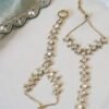 Seyora Jewels traditional Kundan hathphool hand harness set for both hands, featuring gold plating and white stones