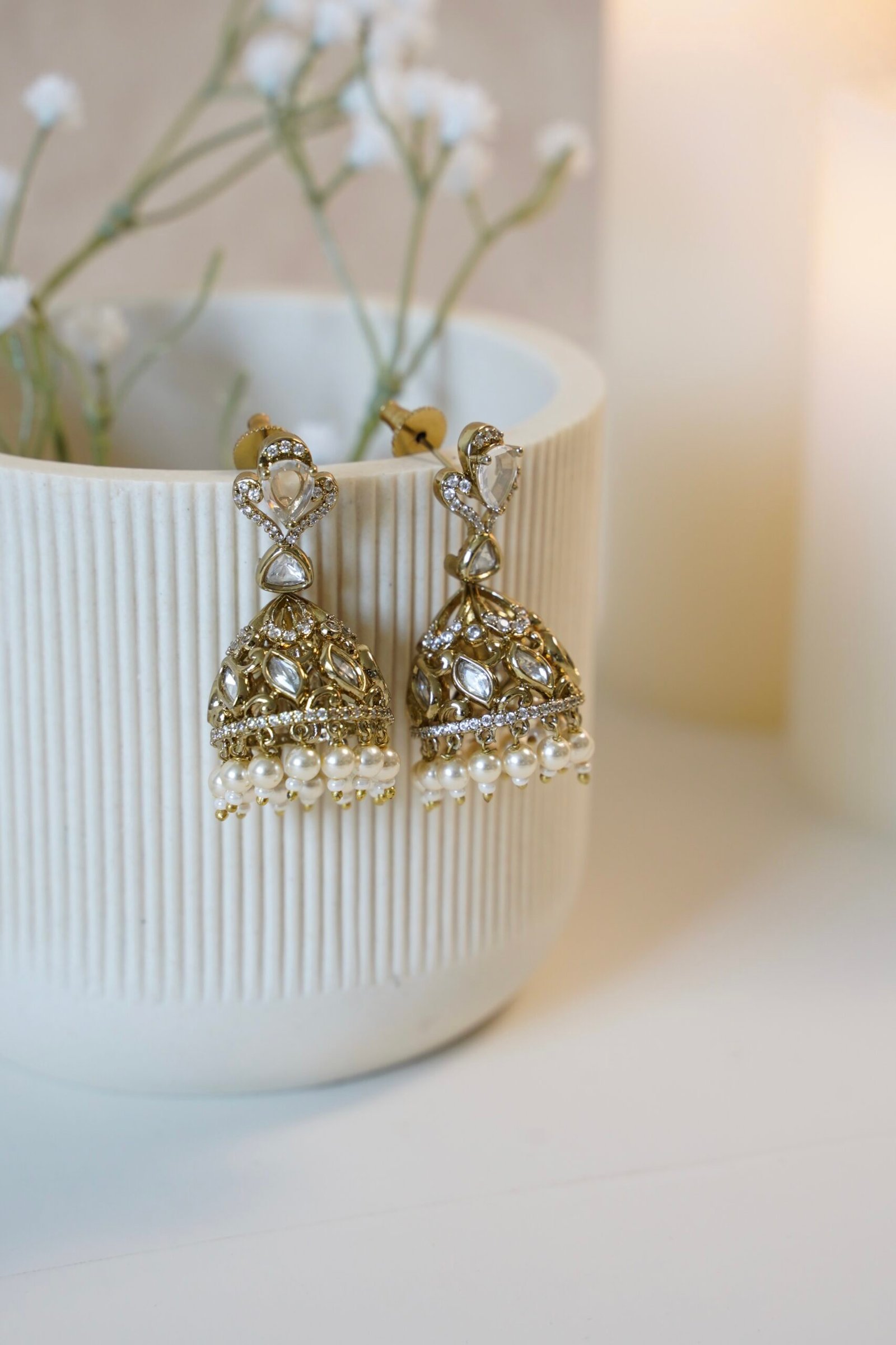 Mini Kundan Jhumka - Image 3