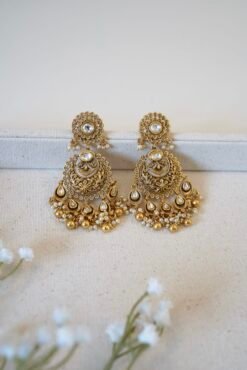Alternative view of Heritage Temple Kundan Earrings