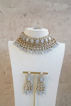 Simran Necklace Set - Gray