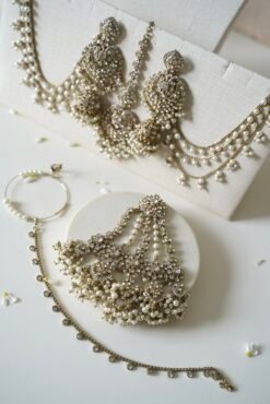 Alternative view of Aafreen Double Layer Bridal Set - White