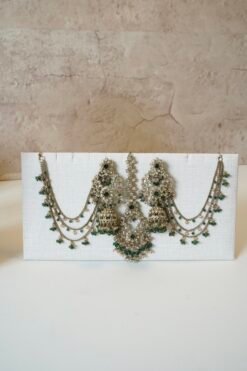 Yalina Bridal Necklace Set - Green - Image 6