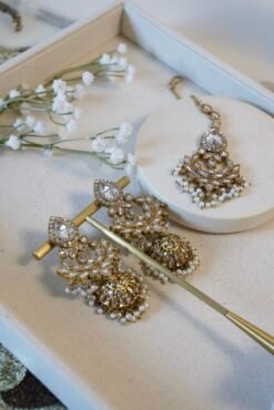 Alternative view of Ishvika Statement Earrings & Tikka Set