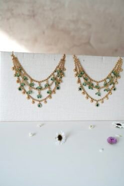 Green Crystal Ear Chain - Image 3