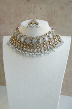 Simran Necklace Set - Gray - Image 3