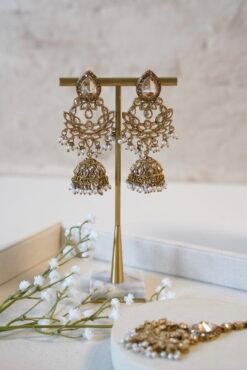 Ishvika Statement Earrings & Tikka Set