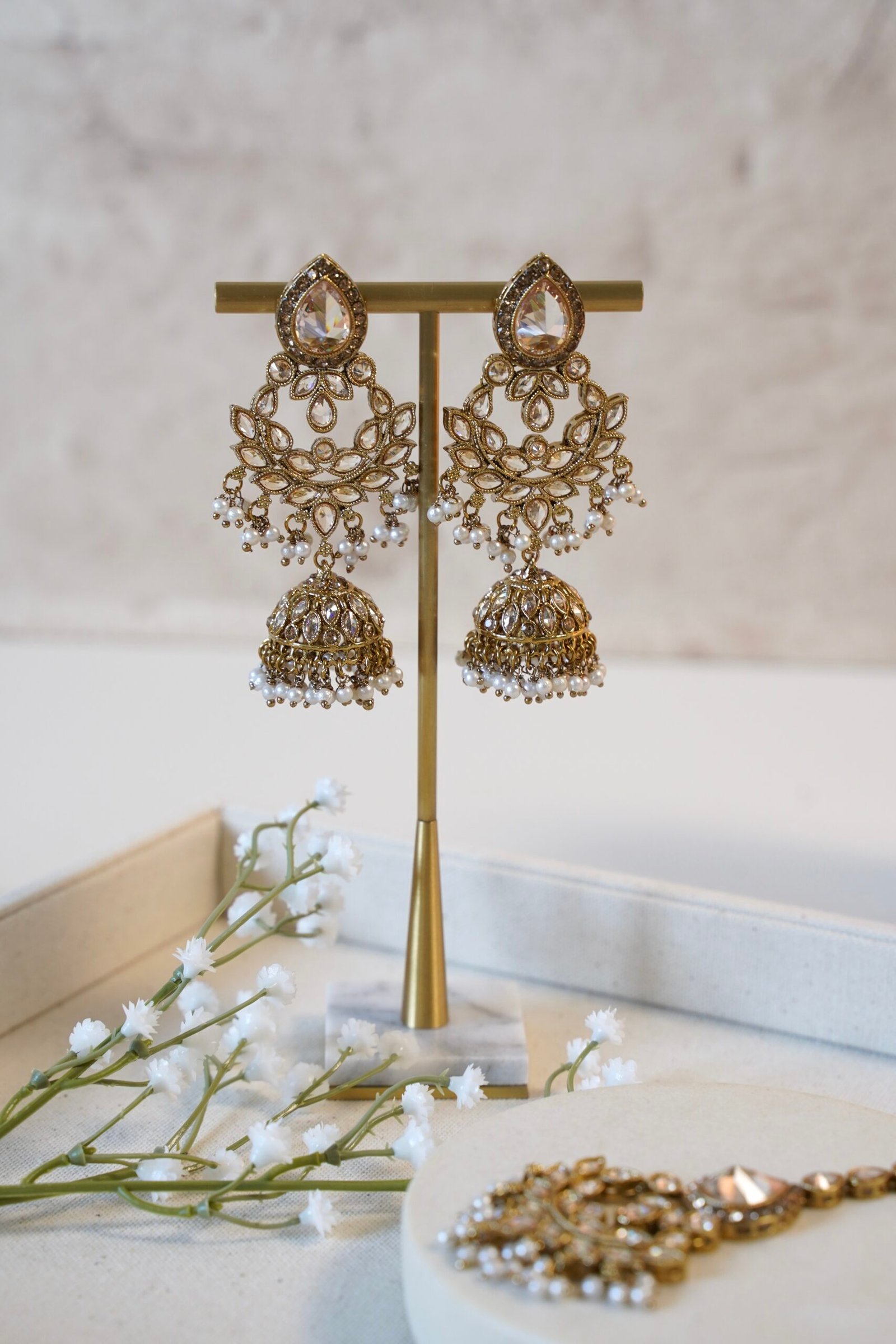 Ishvika Statement Earrings & Tikka Set