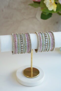Pastel Bangle Set - Kundan
