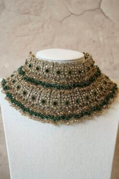 Yalina Bridal Necklace Set - Green - Image 4