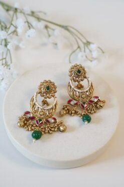 Surya Chandbali - Ruby & Green