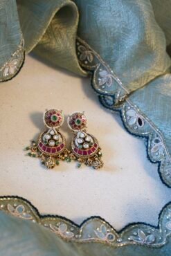 Alternative view of Komal Earrings - Ruby & Green