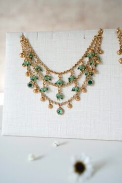 Alternative view of Green Crystal Ear Chain