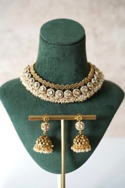 Swarna Pearl With Jhumka Set - Image 3