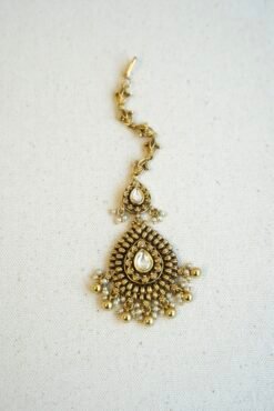 Temple kundan Bridal Tikka Oval shapped
