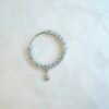 Contemporary 3.5 cm silver finish nose ring set with sparkling American Diamonds by Seyora Jewels.