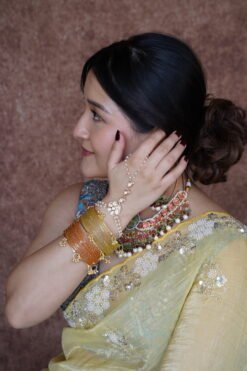 Alternative view of Delicate Kundan Hand Harness - Rose Gold