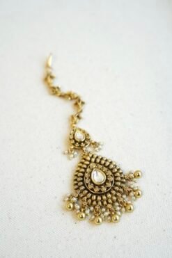 Gold Finish Kundan Tikka Bridal