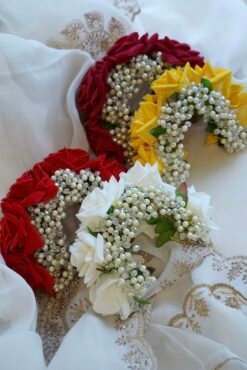 Rose hair bun gajra - traditional floral bun accessory for South Asian weddings and festive occasions