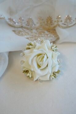 White rose hairpins set of 3 - floral bridal hair accessories for South Asian weddings and festive occasions