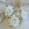 White rose hairpins set of 3 - floral bridal hair accessories for South Asian weddings and festive occasions