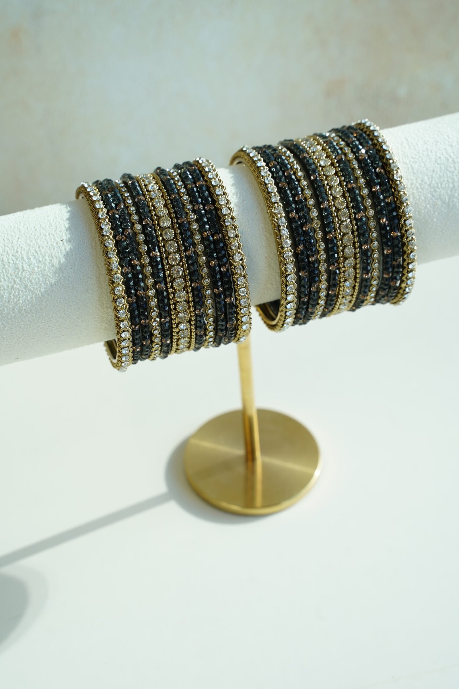 Black Glass Bangle Set - Image 2