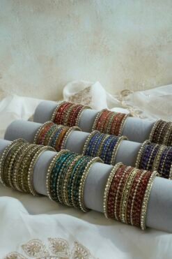glass bangle set in multiple colors - South Asian festive bangles