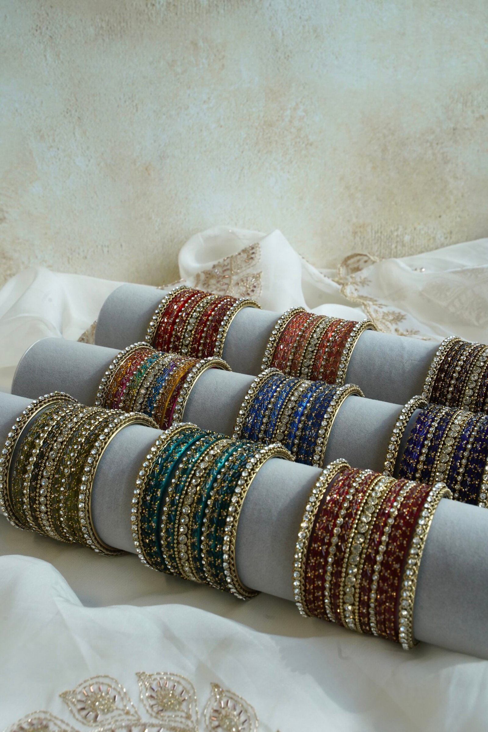 glass bangle set in multiple colors - South Asian festive bangles