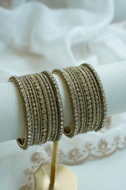 necklace and matching bangle combo set with earrings and tikka - South Asian festive jewelry