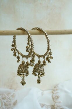 Jhumka charm bangle set with ghungroo bell detail - South Asian centerpiece bangles