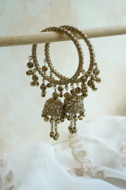Jhumka charm bangle set with ghungroo bell detail - South Asian centerpiece bangles