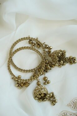 Jhumka charm bangle set with ghungroo bell detail - South Asian centerpiece bangles