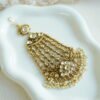 Kundan vine passa jhumar with pearl drops - South Asian bridal hair jewelry